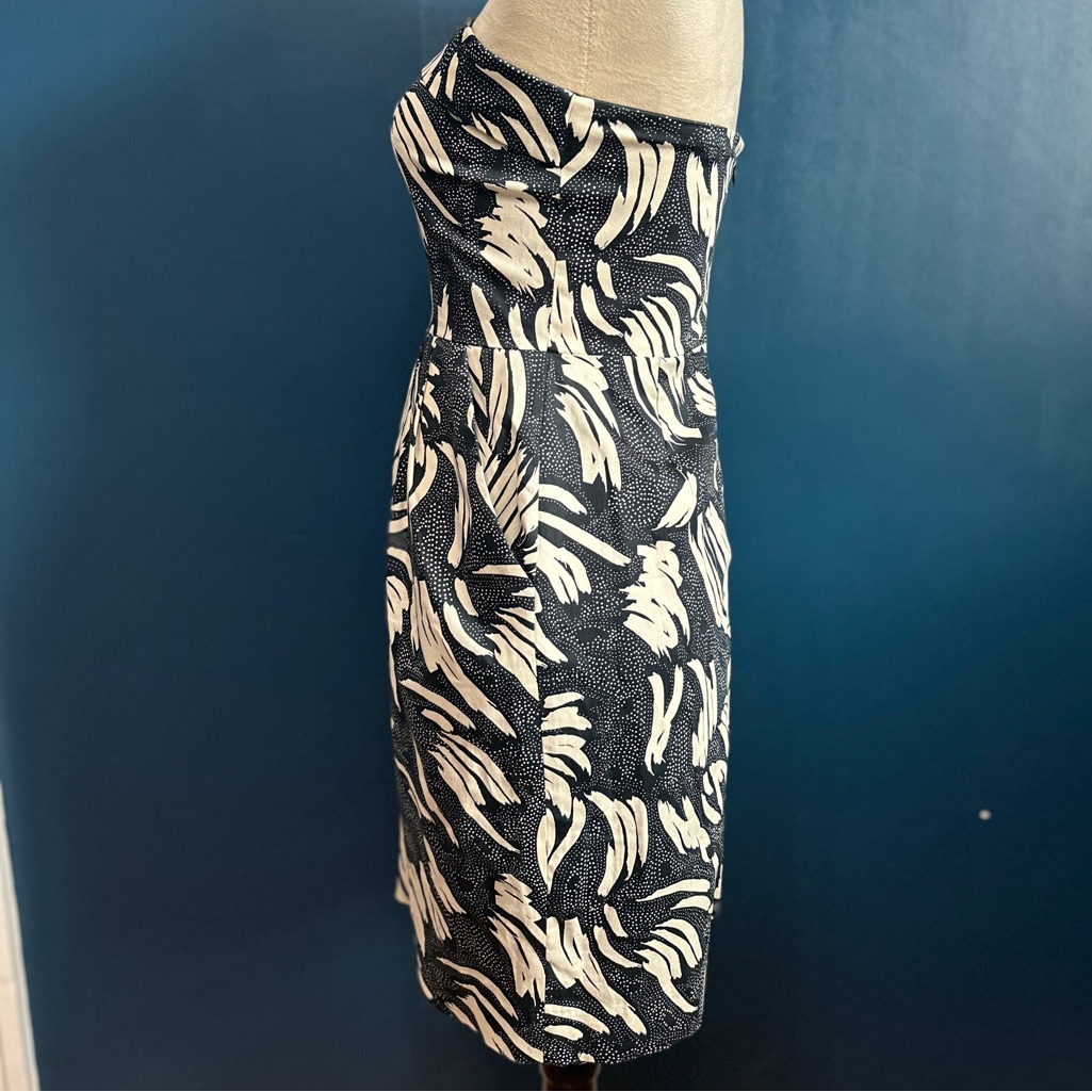 Max Printed Strapless Stretch Cotton Blend Mini Dress Size 8 — image 3 of 8